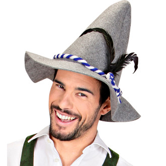 Klobúky , čiapky , čelenky - Widmann Bavorský klobúk s perím a modrobielou šnúrou