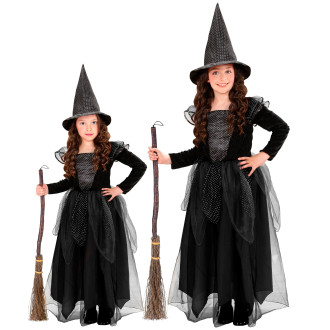 Kostýmy - Widmann Čarodejnica čierna dlhé šaty