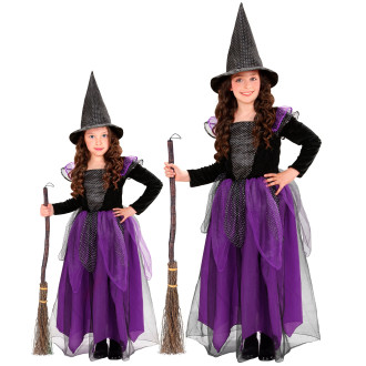 Kostýmy - Widmann Čarodejnica fialová dlhé šaty