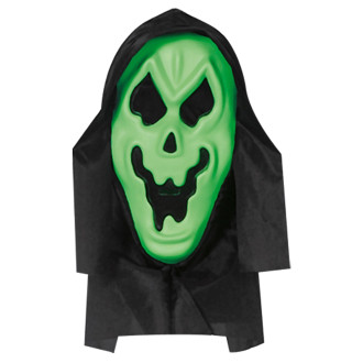 Masky, škrabošky - Widmann Zelená maska s kapucňou