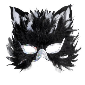 Masky, škrabošky - Widmann Perová mačacia maska