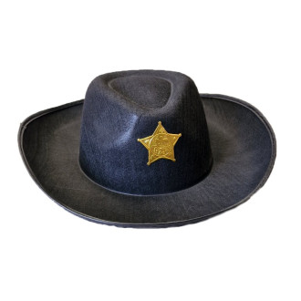 Klobúky , čiapky , čelenky - Kovbojský klobúk so zlatou hviezdou bez šnúrky