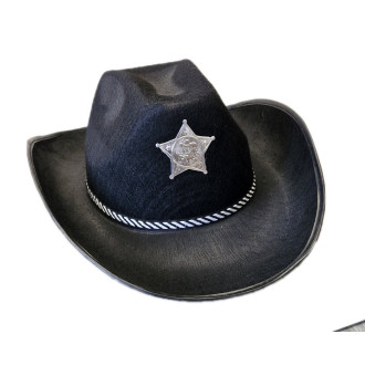 Klobúky , čiapky , čelenky - Kovbojský klobúk s hviezdou a č/b. šnúrkou