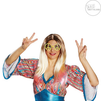 Doplnky - Okuliare Hippie s kamienkami žlté