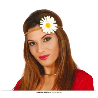 Doplnky - Čelenka s margaréty HIPPIE