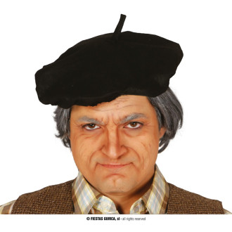 Klobúky , čiapky , čelenky - Baret čierny s anténkou