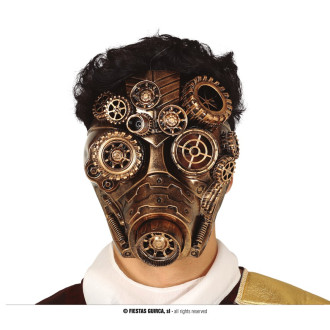 Doplnky - Steampunk plastová bronzová maska Deluxe
