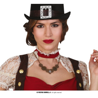 Doplnky - Steampunkt náhrdelník s prevodovými kolieskami