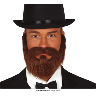 Fúzy - Hnědé vousy s knírem