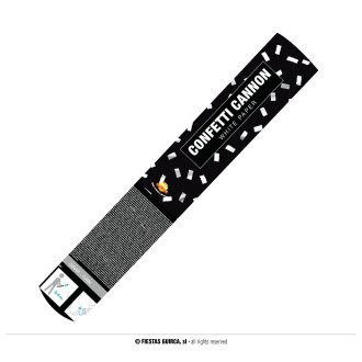 Doplnky - Konfety vystreľovacie 40 cm biele papieriky