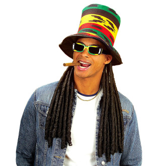 Klobúky , čiapky , čelenky - Widmann Reggae - Rasta klobúk s dredy