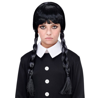 Parochne - Widmann Dark Girl čiernovlasá parochňa s vrkočmi
