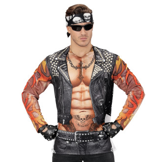 Kostýmy - Widmann Tričko rocker / biker pánske