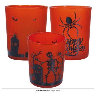 Doplnky - 3 oranžové halloweenské poháre
