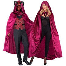 Widmann Vínový zamatový plášť s kapucňou