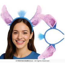 Modrá mimozemská čelenka s vlasmi