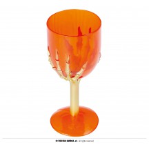 Oranžový pohár so zlatým hnátom