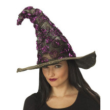 Čarodejnícky klobúk čierno - fialový