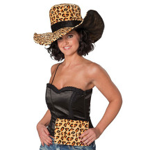 Dámsky klobúk Leopard s kabelkou