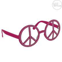 Okuliare Hippie s kamienkami ružové