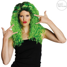 Curly long wig green - dámska parochňa