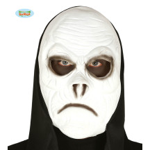 Biela hororová maska ​​Zombie s kapucňou