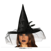 Čarodejnícky klobúk čierny s ozdobou