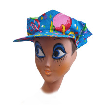 Bavlněná čepice modrá s karnevalovým motivem