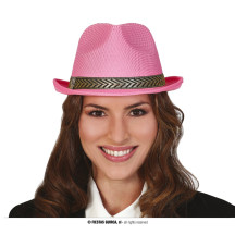 Gangsterský dámsky klobúk ružový