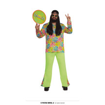 Pánsky kostým hippie Flower Power XL