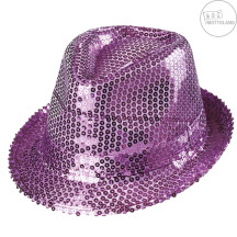 Flitrový klobúk pink