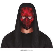 Červená hokejová maska s kapucňou