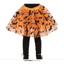 Detská oranžová sukňa s netopiermi