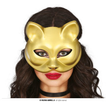 Zlatá mačka dámska maska