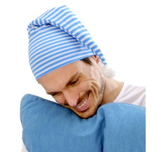 Widmann Čiapočka na spanie s brmbolcom modrobiela