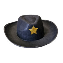 Kovbojský klobúk so zlatou hviezdou bez šnúrky