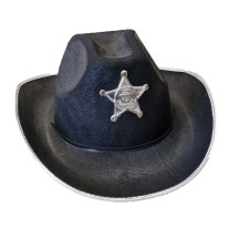 Kovbojský klobúk so striebornou hviezdou a strieborným lemom