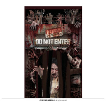 Dekorace dveří se závěsem - do not entry